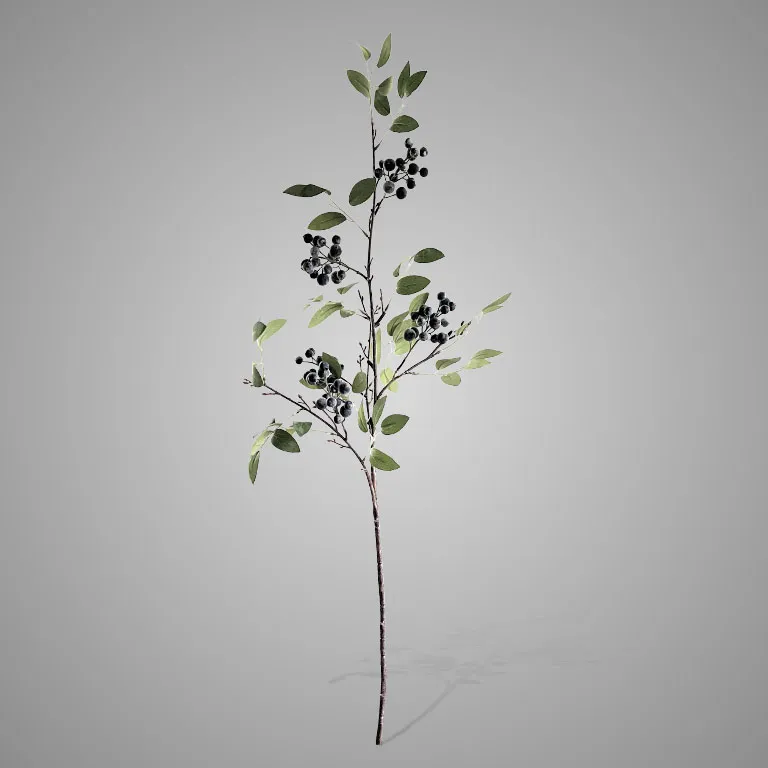 Berry Leaf Blue 100 cm